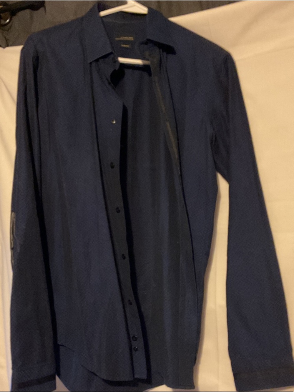 Zara Men's Navy Blue Lightweight Shirt Jacket